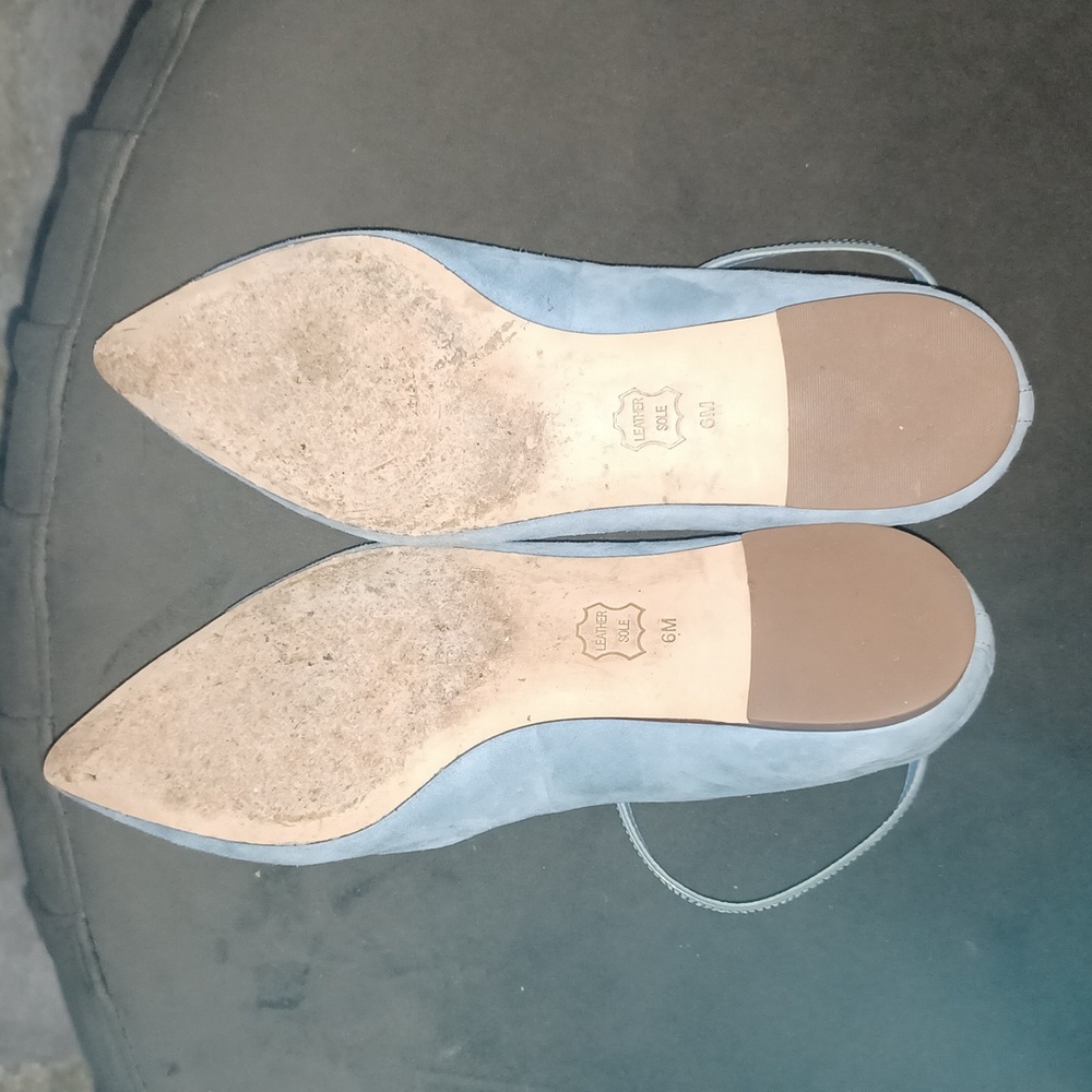 Tory Burch T- Strap blue suede flats - Picture 8 of 9